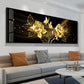 Black Gold Rose Abstract Wall Art Canvas