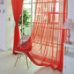 Solid Color Glass Mesh Curtains Transparent Color Ready-made Curtain