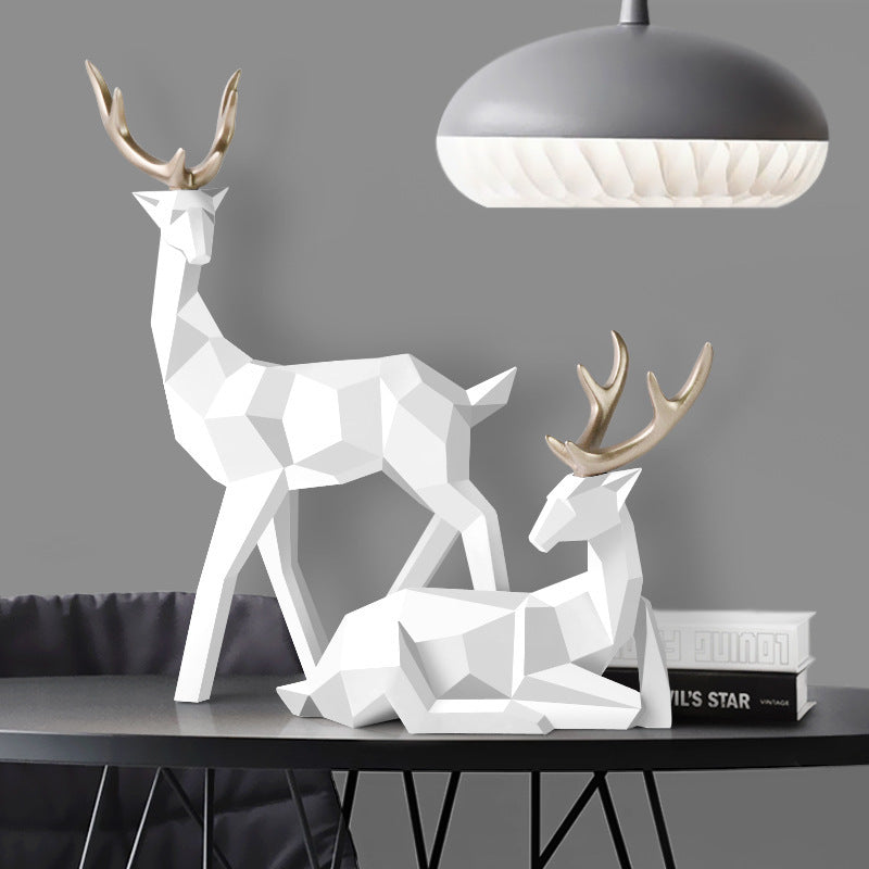 Modern Resin Deer Sculpture