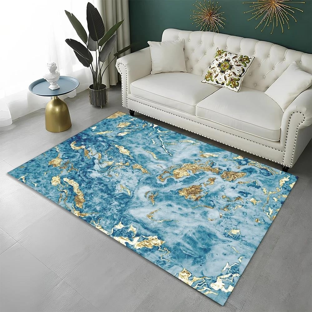 Nordic Marble Flannel Printed Carpet