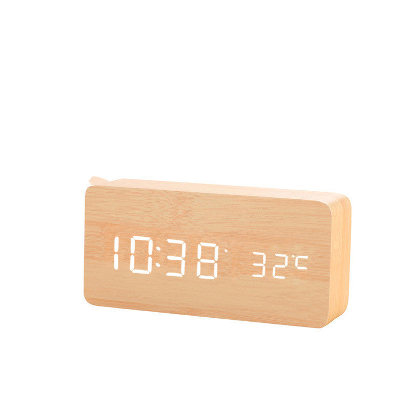 LED Wooden Digital Alarm Clock