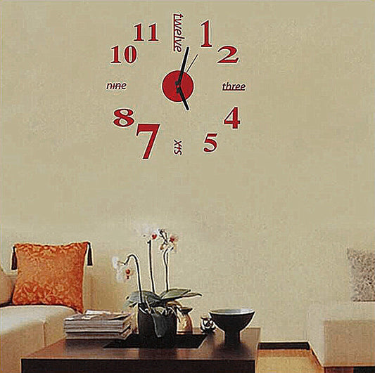 DIY 3D Acrylic Mirror Wall Clock