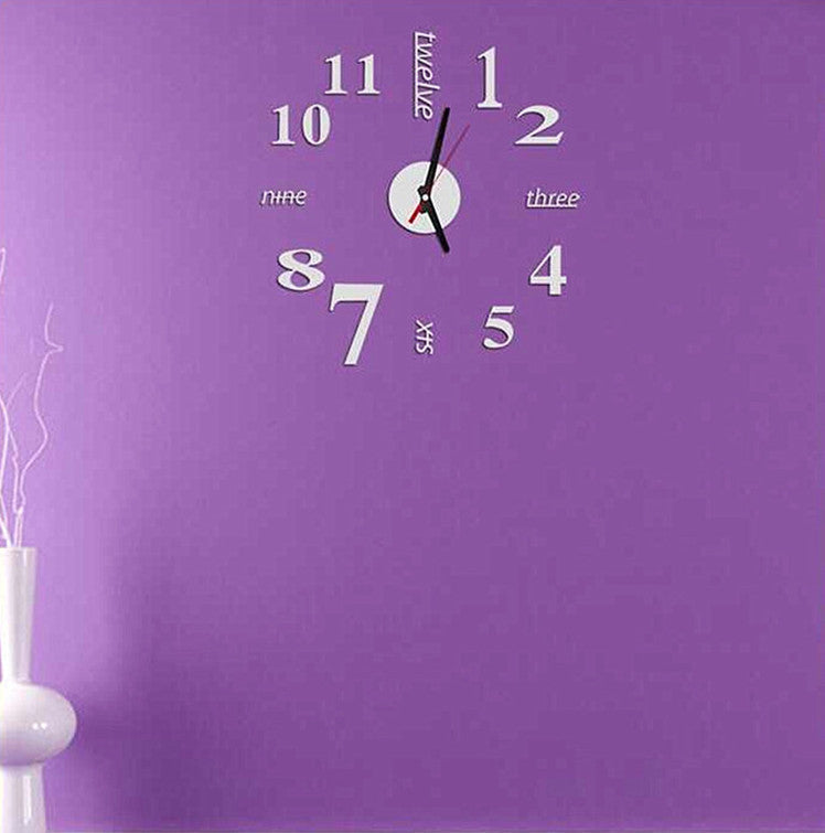 DIY 3D Acrylic Mirror Wall Clock