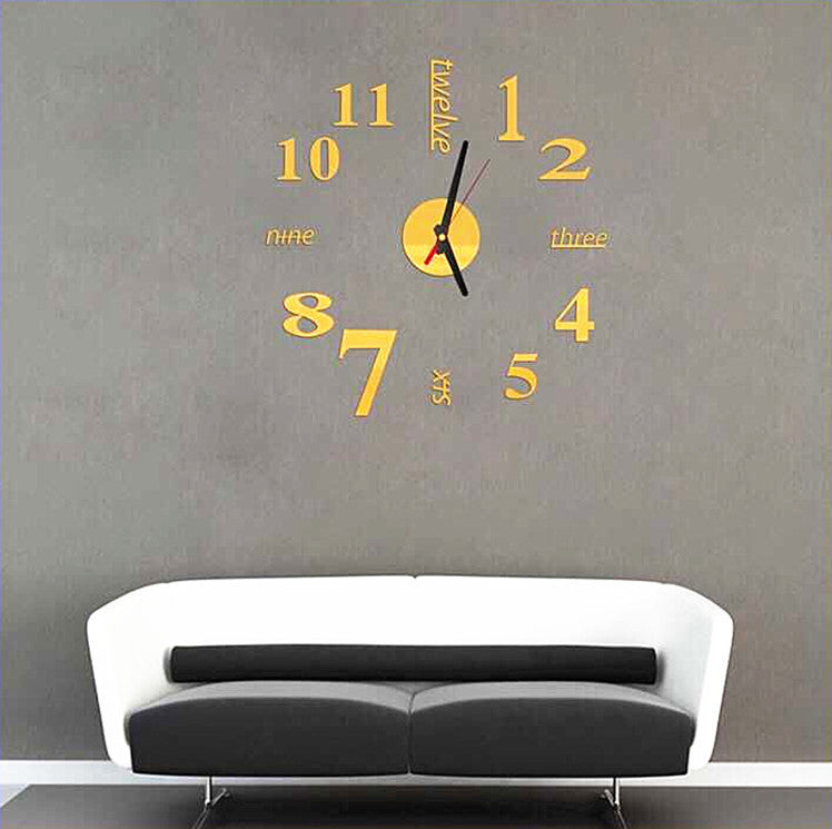 DIY 3D Acrylic Mirror Wall Clock