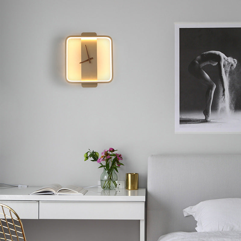 Nordic Wall Lamp with Bedside Clock