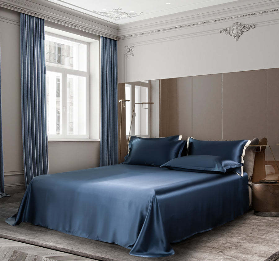 4-Piece Solid Color Silk Bedding Set