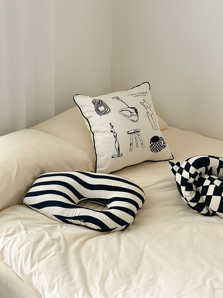 Checkerboard Pillow Home Living Room Sofa Pillow