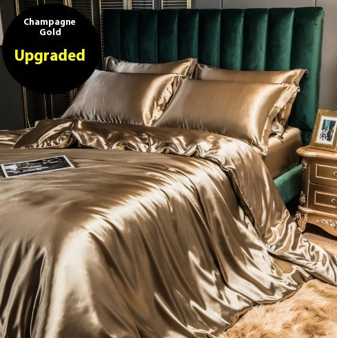 Luxury Double-Sided Silk 4-Piece Bedding Set.