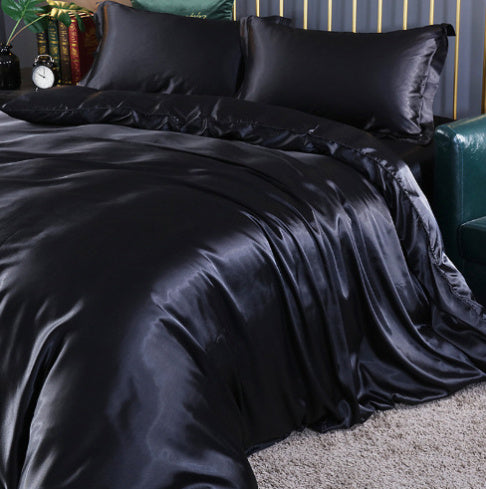 Luxury Double-Sided Silk 4-Piece Bedding Set.