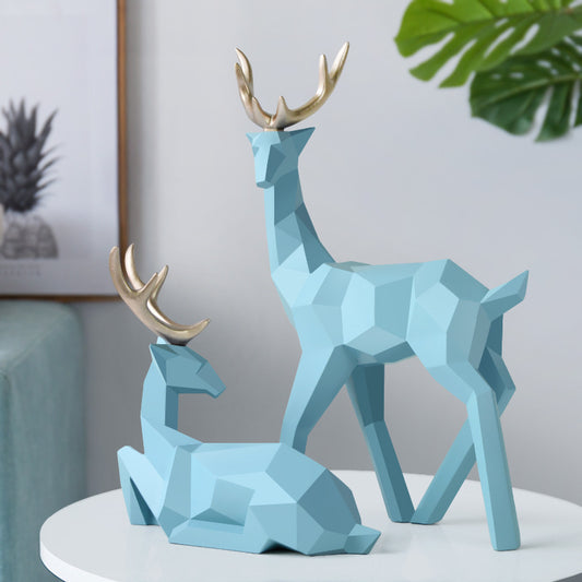 Modern Resin Deer Sculpture