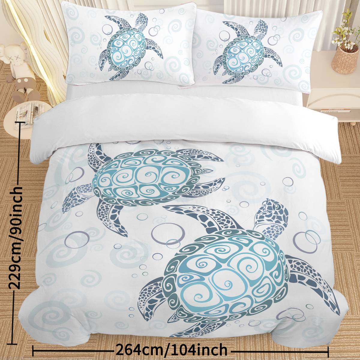 3-Piece Ocean Turtle Bedding Set