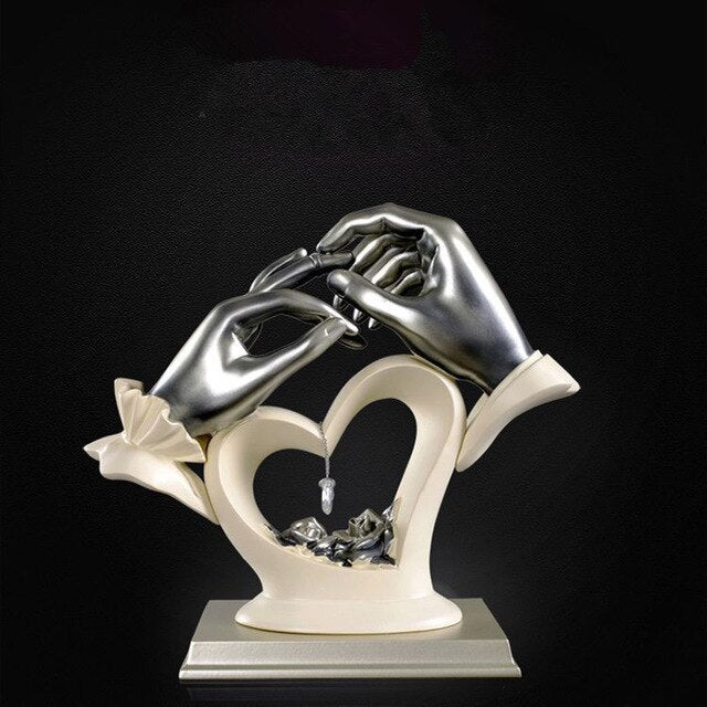 Hand & Heart-Shaped Crystal Figurine