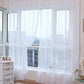 Solid Color Glass Mesh Curtains Transparent Color Ready-made Curtain