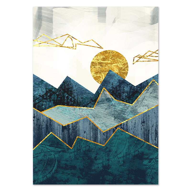 Nordic Geometric Mountain Canvas