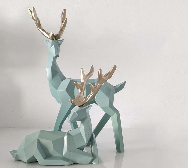 Modern Resin Deer Sculpture