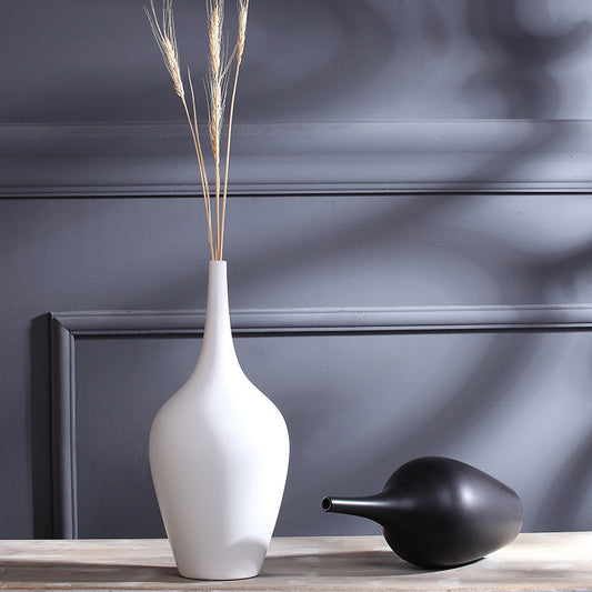 Tall White Ceramic Vase