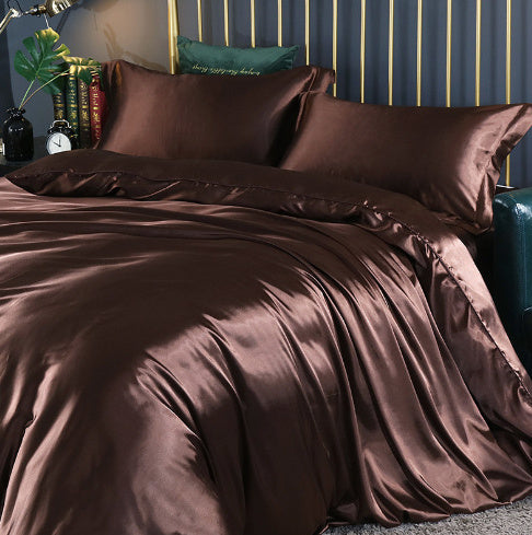 Luxury Double-Sided Silk 4-Piece Bedding Set.