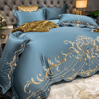 4-Piece Ice Silk Cotton Bedding Set