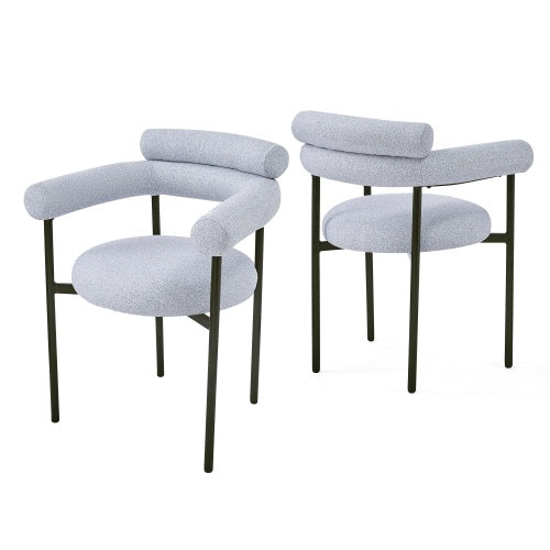 Upholstered Armchair Dining Chairs With Metal Legs