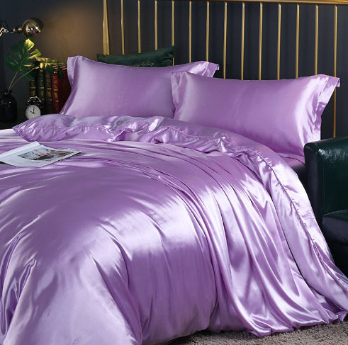 Luxury Double-Sided Silk 4-Piece Bedding Set.