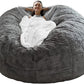 Velvet Bean Bag Chair Cover (6ft, Dark Grey)