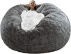 Velvet Bean Bag Chair Cover (6ft, Dark Grey)