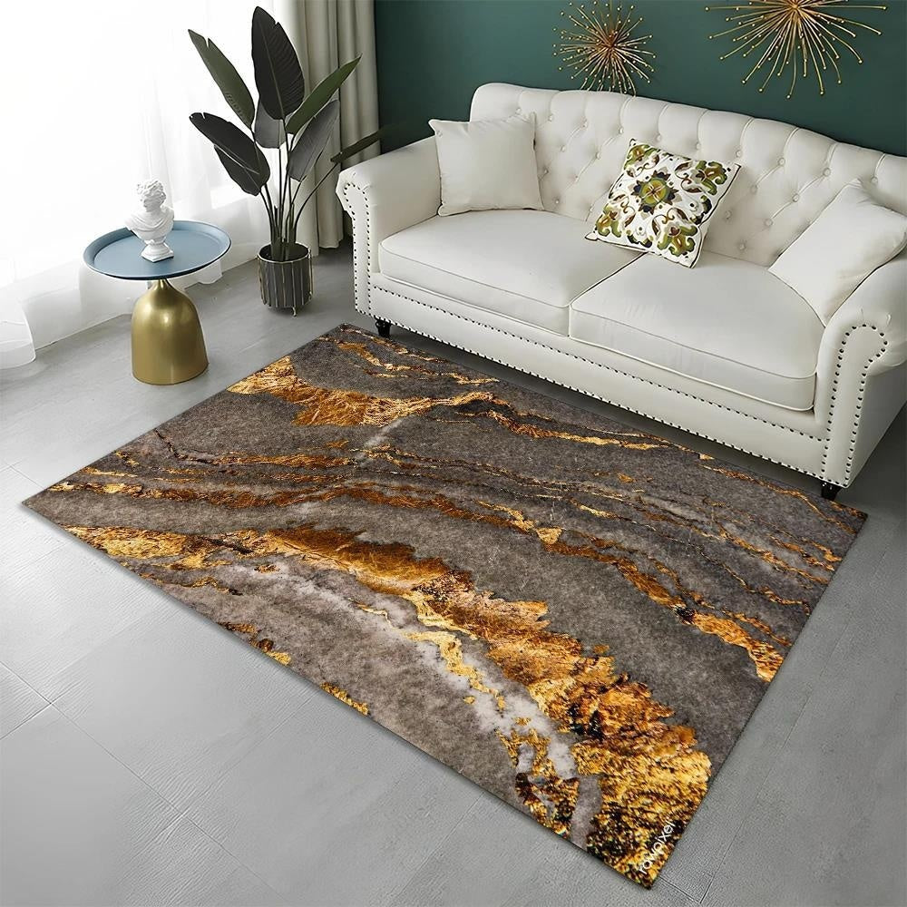 Nordic Marble Flannel Printed Carpet