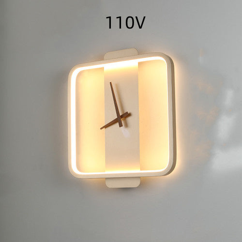 Nordic Wall Lamp with Bedside Clock