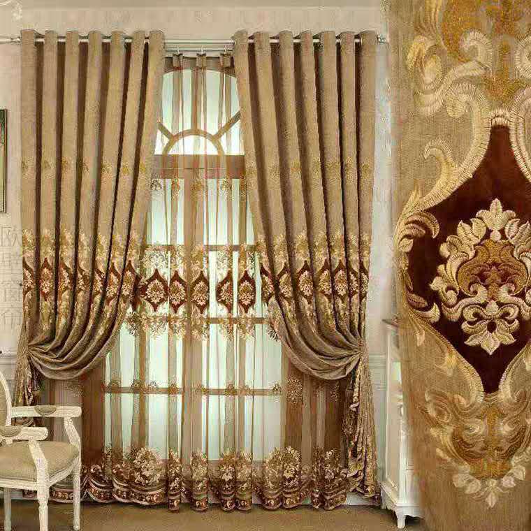 Embroidered Double-sided Chenille Velvet Embroidery Yarn European Curtain