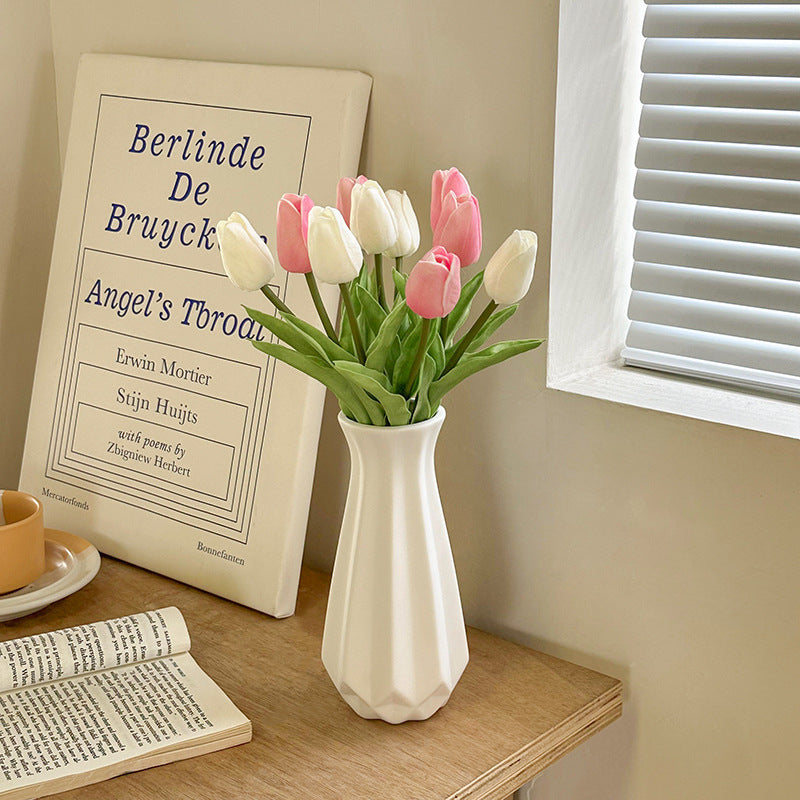 Elegant White Tulip Vase