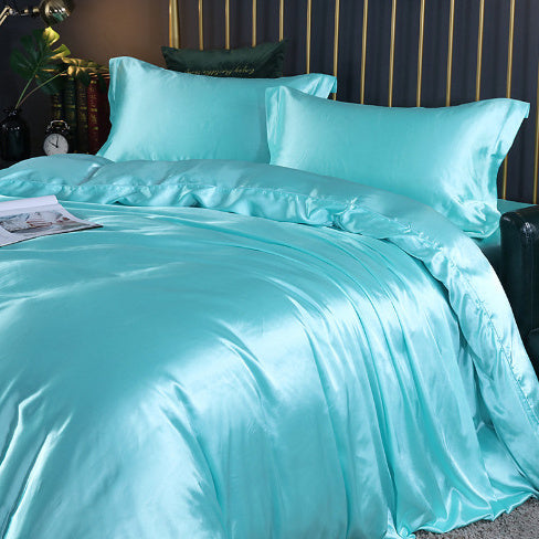 Luxury Double-Sided Silk 4-Piece Bedding Set.