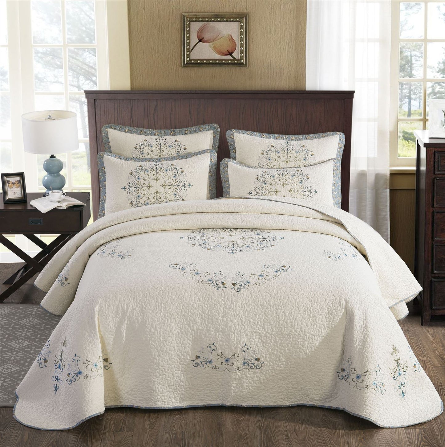 European Embroidered Cotton Quilt Cover