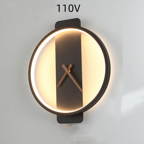 Nordic Wall Lamp with Bedside Clock